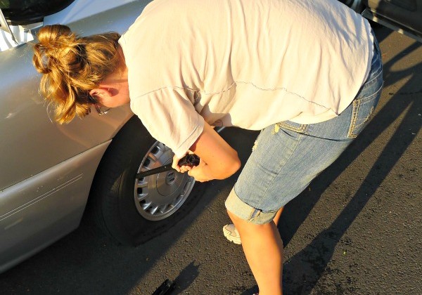 lady's guide to changing a tire